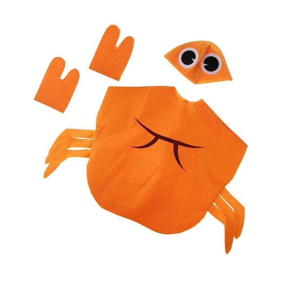 Fantasia de caranguejo infantil tecido não tecido animal fantasia vestido de festa - Imagem 2 de 4