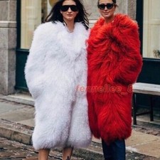 Womens Real Mongolian Lamb Long Jacket Thicke...