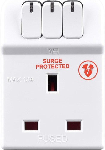 Masterplug MSWG3 Three Socket Surge Protected Adaptor with Individual... - 第 2/7 張圖片