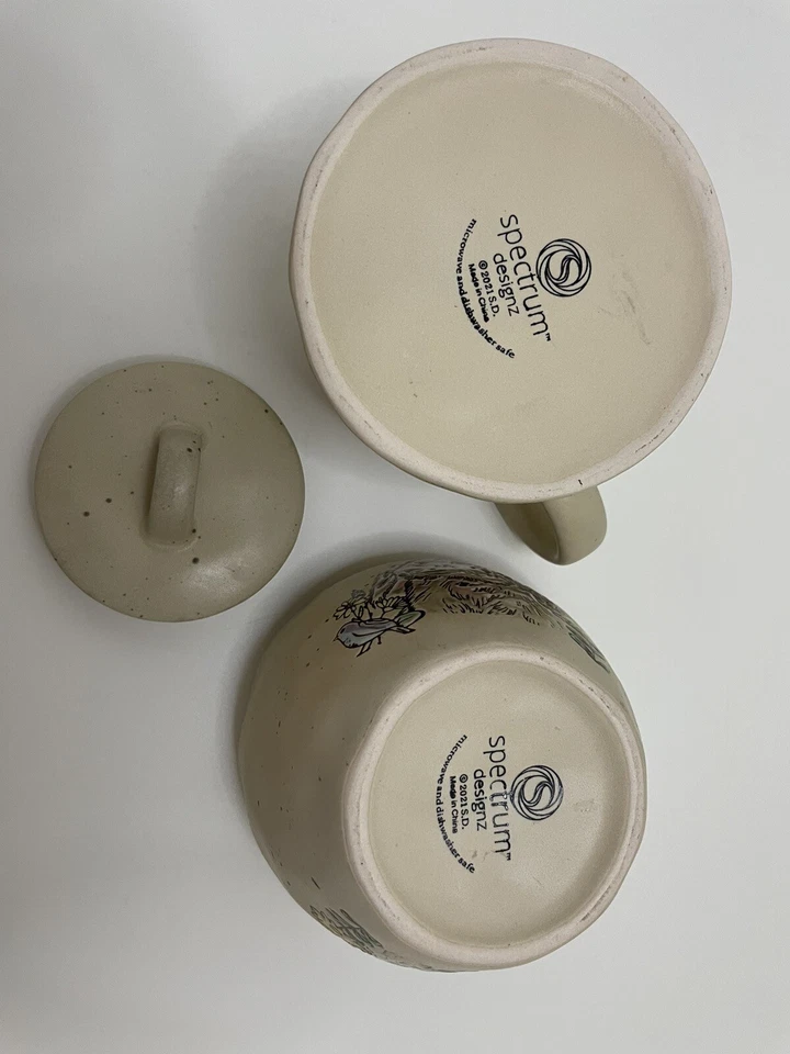 Spectrum Design Spring Rabbit Ceramic Stoneware Handcrafted Sugar & Creamer Set - Image 2 of 4