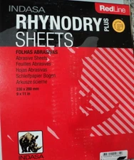 Indasa Redline  9 X 11 400 Grit  Dry Sheet Sandpaper, 50 Sheets.  Top Quality