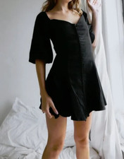 NWT Zara Women's Sweetheart Neckline Mini Dress Black Size S 4661/308