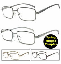 Mens Womens Reader Aluminum Frame Spring Temples Reading Glasses 9 strength RE97