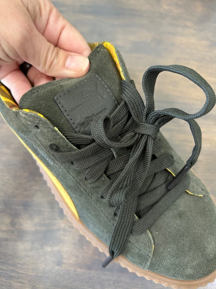 Sapatos femininos Fenty Puma by Rihanna verde amarelo camurça plataforma trepadeira 8.5 - Imagem 4 de 4