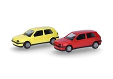 HERPA,VOLKSWAGEN Golf III VR6 yellow and red - 2 pieces to assemble, 1/87, HE...