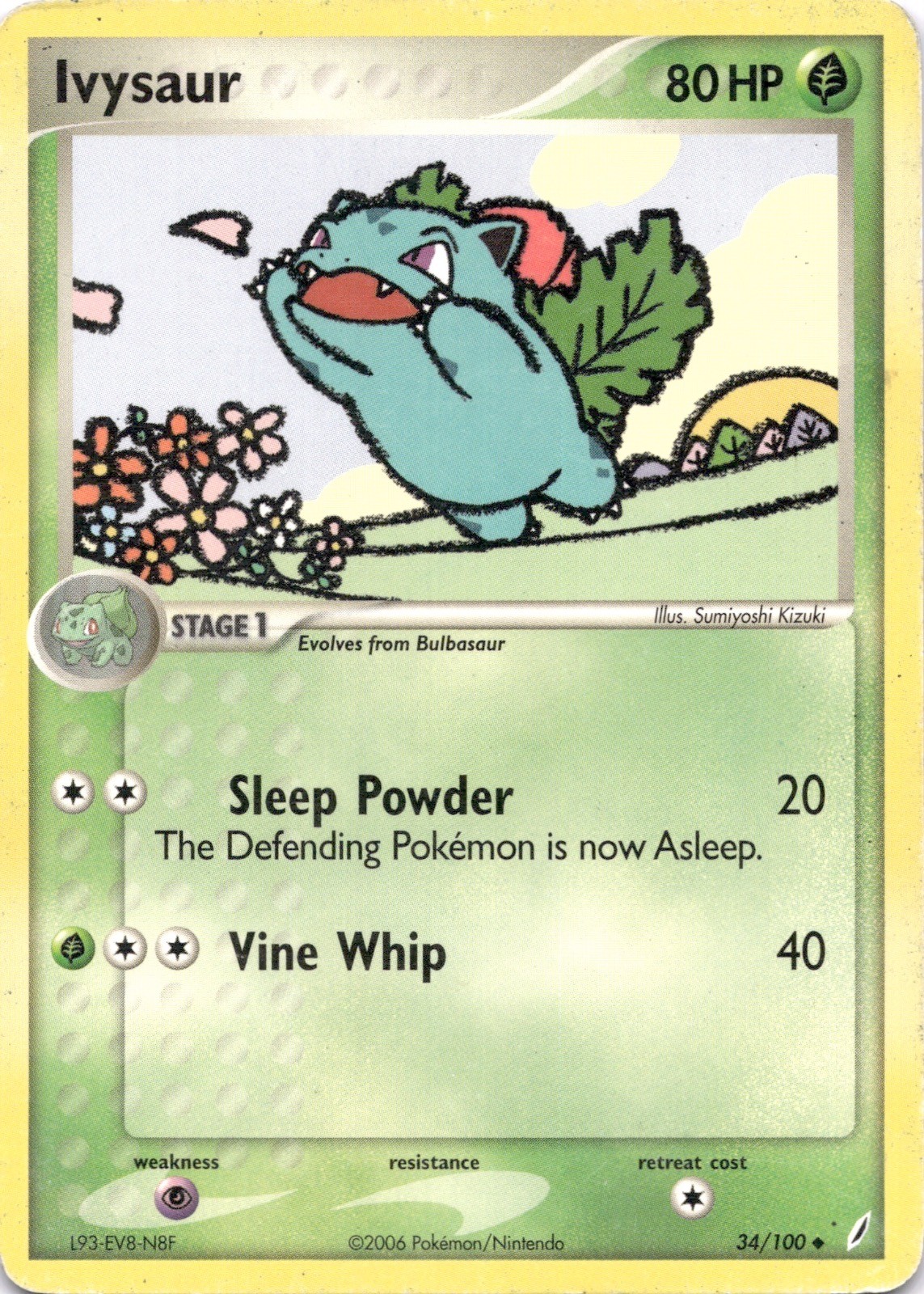 Ivysaur 34/100 Crystal Guardians Pokemon Heavily Played