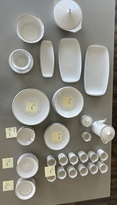 95pc Vintage Rosenthal Continental 3455  Germany Platinum Porcelain China Set