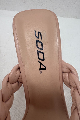 Soda Women's Braided Heelled Square Toe Block Heel Sandals size 6.5 - Picture 7 of 21