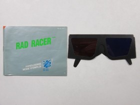 RAD RACER NINTENDO NES PAL-B FAH (COMPLETE WITH 3-D GLASSES - GOOD CONDITION)