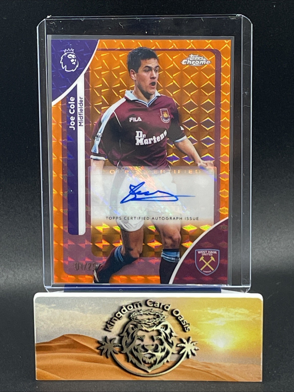 Joe Cole - 2026 Topps Chrome #CA-CL Premier League Auto # 1/25 Orange Geometric