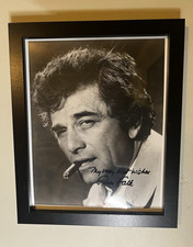 Peter Falk Signed 8x10 B&W Photo with Columbo Cigar and "My Very Best Wishes"