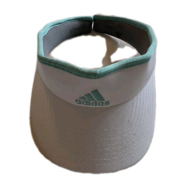 adidas Performance Visor White with Mint Green Tr… - image 1