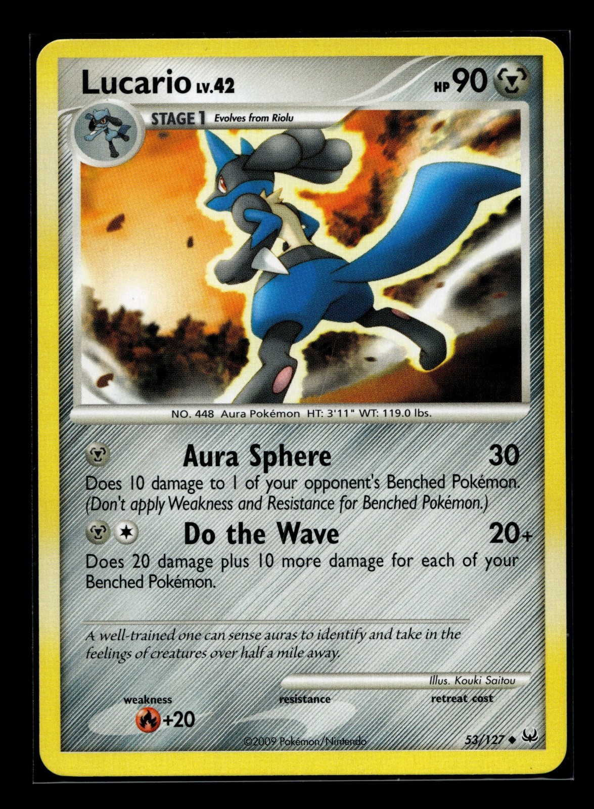 Pokemon Platinum Edition Uncommon Card - Lucario 53/127 LP