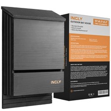 Bat House for Outdoors 15"x9.2"x3.2" Shelter Box Kit Double Chamber Black Nat...