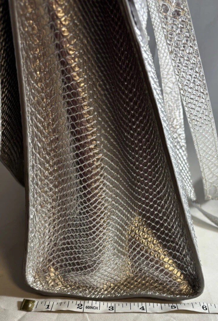 EMILY CHO Silver Embossed Python Leather Lady T S… - image 9