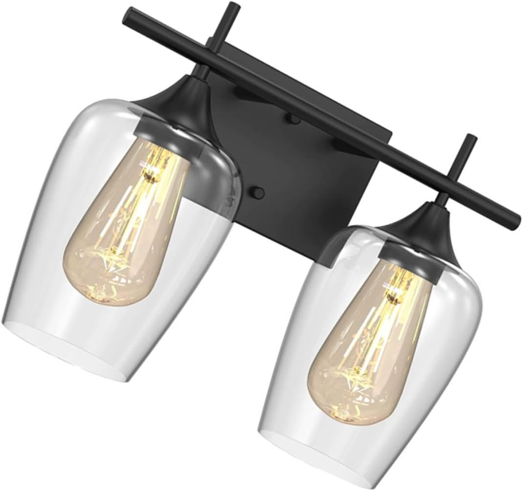 Lampada Parete Specchio Bagno Retrò | Luce Muro Essenziale Nera
