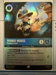 Disney Lorcana Minnie Mouse Practical Traveler 219/204 Wilds Unknown Epic Foil