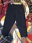 Moyuru cropped black pants, paper bag waist, tapered legs,  low crotch — photo 1
