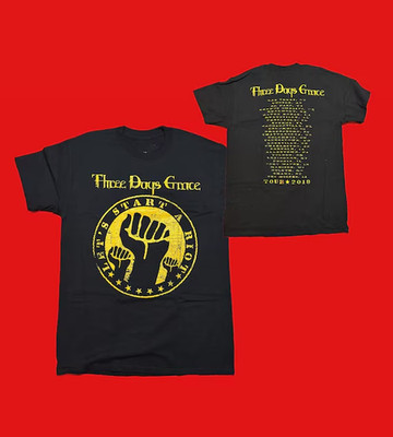 Three Days Grace Lets Start A Riot Tour 2019 2 Sides Shirt Unisex S-5XL 2B0188