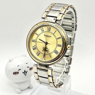 Burberrys Watch 8000 Roman Quartz 18k Gold Plated St.steel T4114