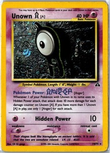Unown Pokemon Card
