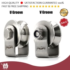 V/U Pulley Stainless Steel Rope Wheel Bearing Pulley for Rope Cable Pulley Wheel