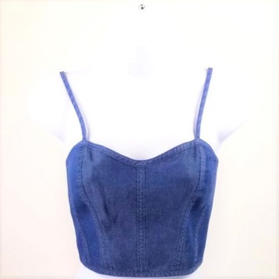 ZAC Zac Posen Joelle French Blue Bustier Crop Top Size 6 Y2K It-Girl Structured