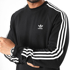 NEW MENS ADIDAS ORIGINALS 3 STRIPES TREFOIL CREW SWEATSHIRT  LARGE  IM2087