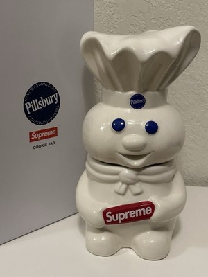 NEW** Supreme x Pillsbury Doughboy Ceramic Cookie Jar W/ Silicone