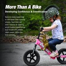 Strider 12” Sport Bike - No Pedal Balance Bicycle for Kids 1 to 4 Years PINK