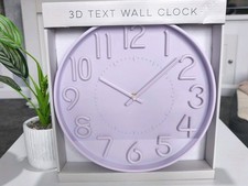 Lilac Pastel Colour Wall Clock Approx 30cm New. Boho Lovely