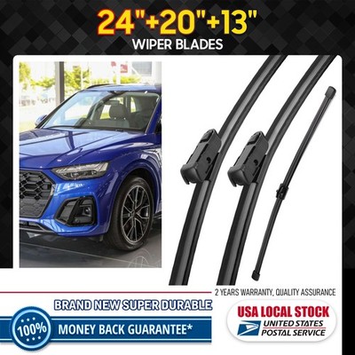 Front & Rear WINDSHIELD WIPER BLADES SET size 24''/20''/13'' For 2009-2023 Audi Q5
