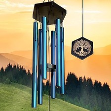 Memorial Wind Chimes, Sympathy Wind Chimes for Loss of Loved One/Pet, Blue