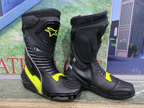 Motorbike Racing Boots & Gloves in Black & Red colour