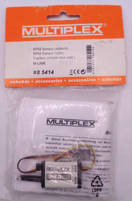 Multiplex RPM Telemetrie Sensor (optisch) MPX85414 Neu in Verpackung mit dem Handbuch