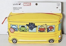  Yoobi x Marvel School Bus Yellow Pencil Case/Pouch School Toiletry Bag NWT