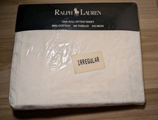 Vintage Ralph Lauren White Floral Full Fitted Sheet 100 Cotton 1987 NOS