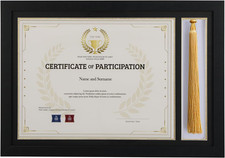 15.2x10.6 Diploma Frame With Tassel Holder, Display 8.5 x 11 Certificate Documen
