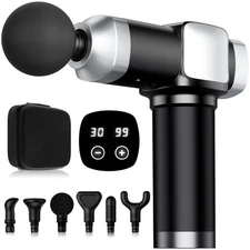 Portable Percussion Massager with Attachments for Muscle Pain Relief