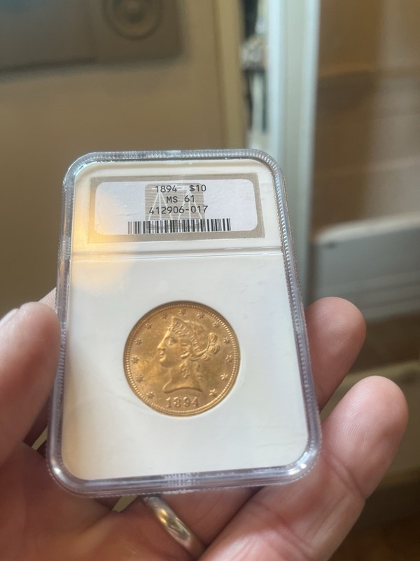 1894 $10 gold liberty coin MS 61 NGC CERTIFIED