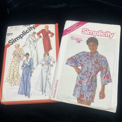 Simplicity Sewing Pattern X2 5814 VTG 80's Misses Robes Hooded Uncut 0017