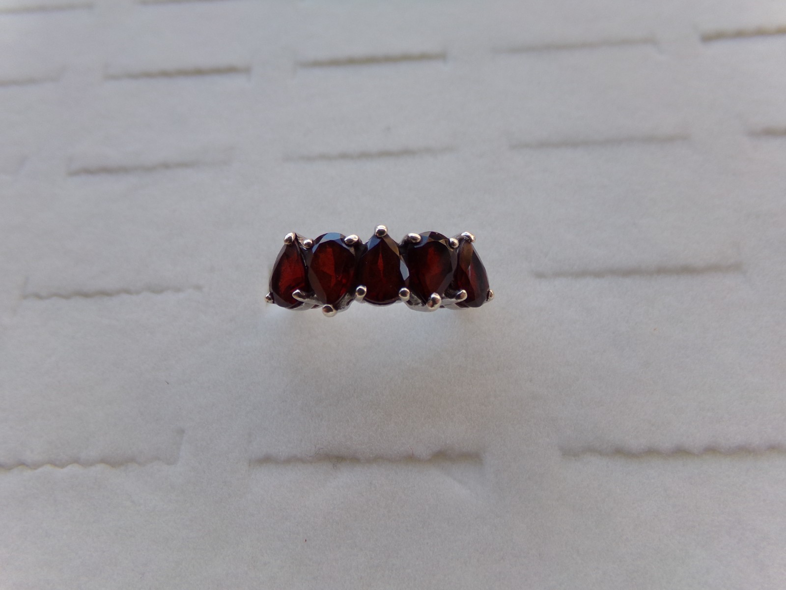 Garnet Solid Sterling Silver 925 Ring Size 8.5 - … - image 2