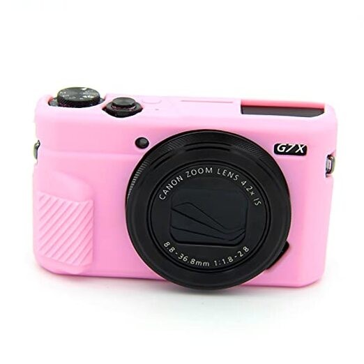  G7X Mark II Case G7X Camera Silicone Case, Soft Silicone Protective Cover Pink
