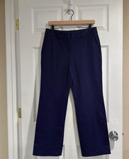 Talbots Pants Women's Petite 8P Navy Blue Newport Straight Leg Stretch Career