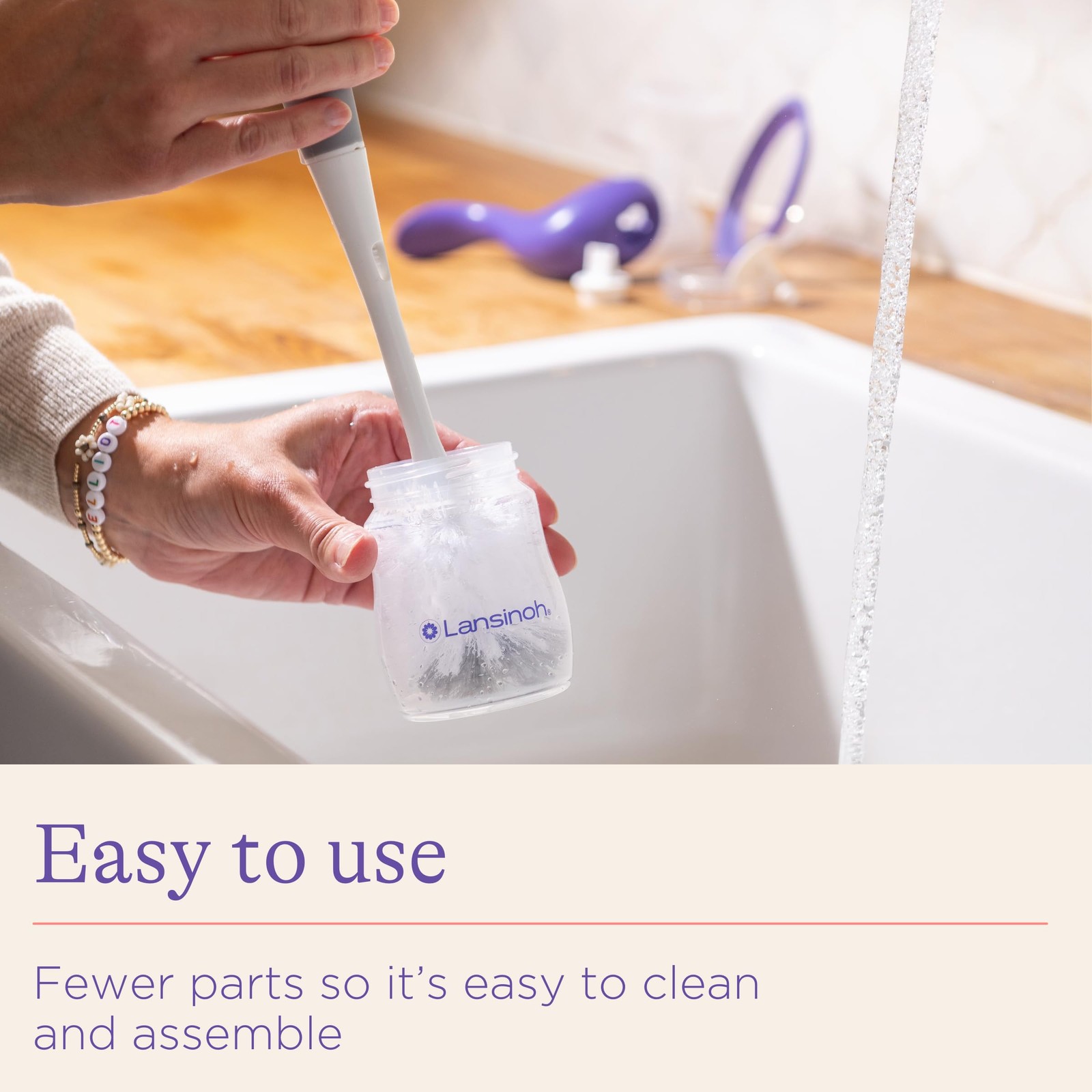 Lansinoh Manual Breast Pump, Hand Pump with Comfortable Flange, Includes 5oz