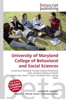 University Of Maryland College Of Behavioral And Social Sciences Surhone (U. A.)