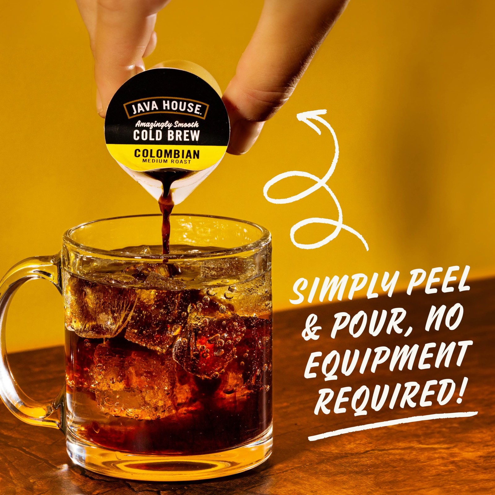 Medium Roast Colombian Cold Brew Pods, (36 Count) Peel and Pour Pods Hot or I...