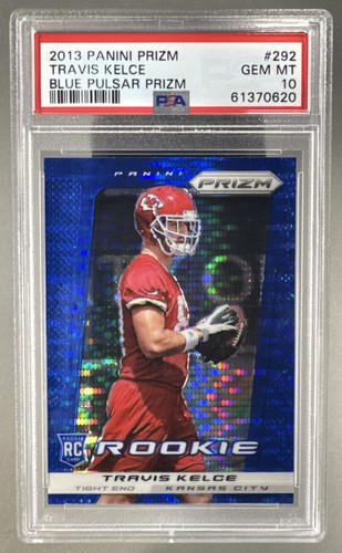 61370620 Travis Kelce 2013 Panini Prizm #292 Blue Pulsar Rookie RC PSA 10