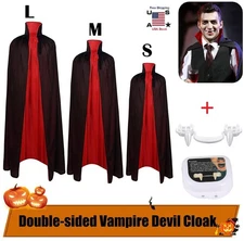 2025 Halloween Vampire Cloak Adult Child Reversible Stand-Up Collar Witch Cape