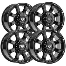 Set Of 4 Rock Forged Ff44 20x10 6x1356x5.5 -19mm Gloss Black Wheels Rims